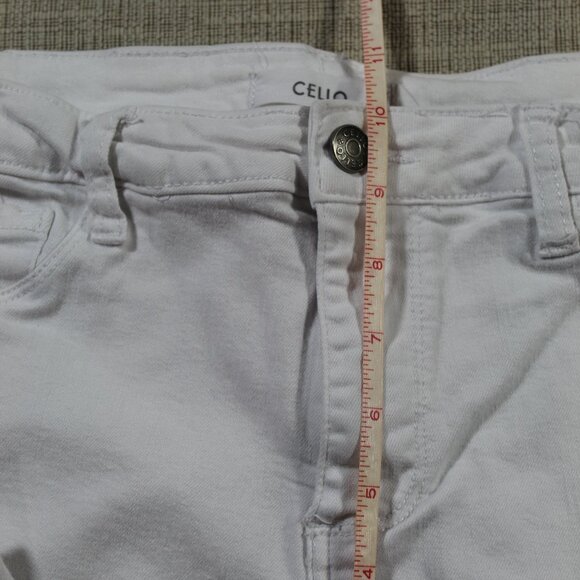 Cello Size 11 White Denim Jeans with Tied Raw Hem - Picture 3 of 5